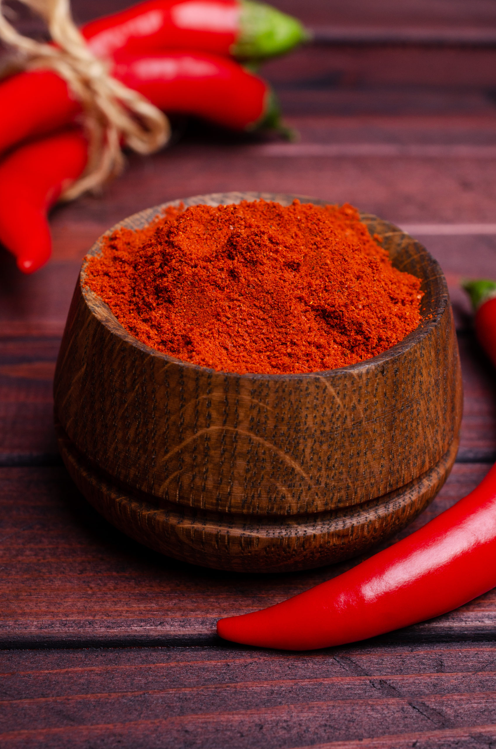 Red pepper powder in a bowl