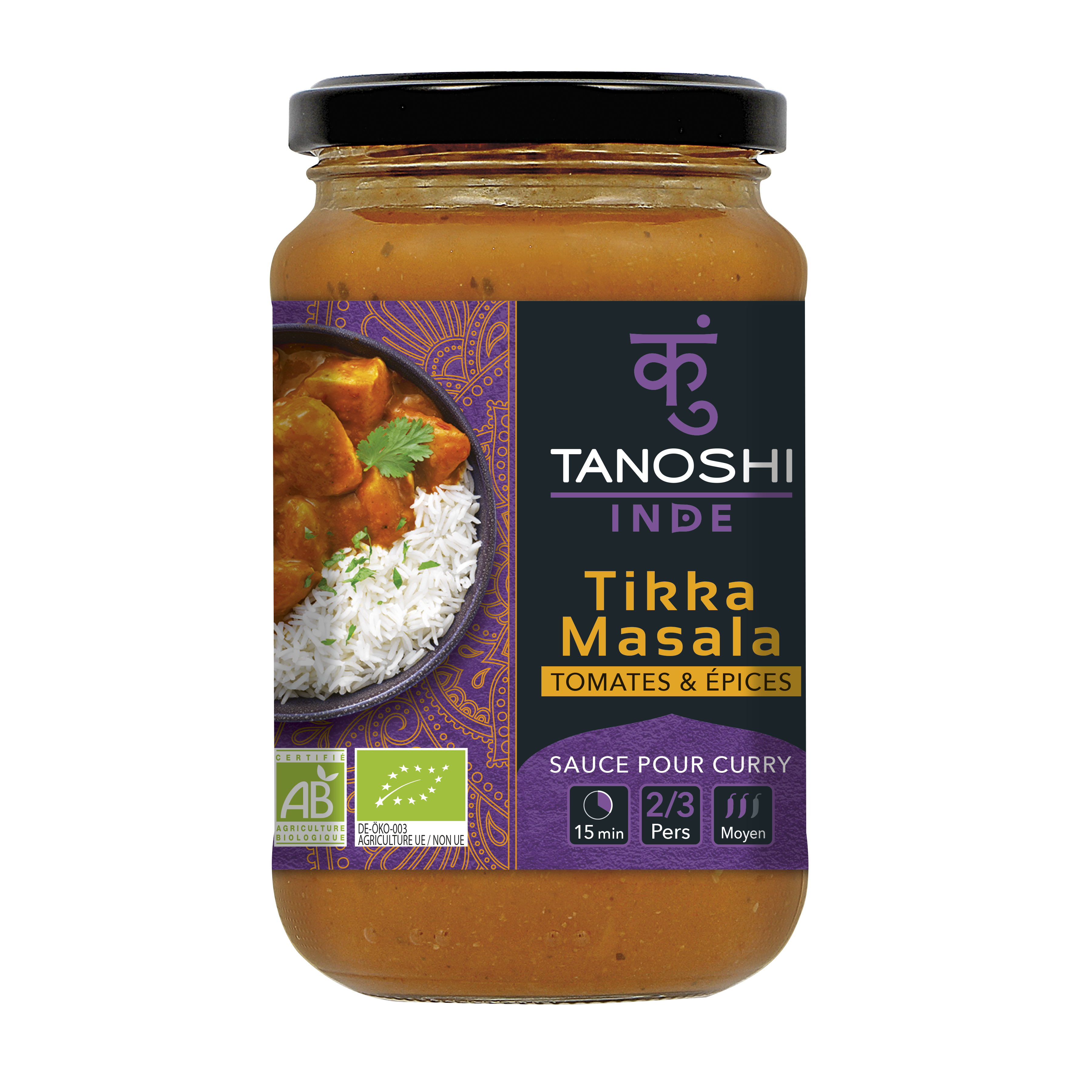 2110003 BBC Etiquette Sauce Tikka Masala Bio 345g 3229820802831 Face HD
